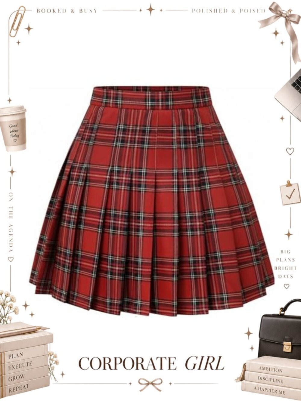 Pleated Mini Skirt A-Line Stretchy Elastic Waist Skater School Uniform